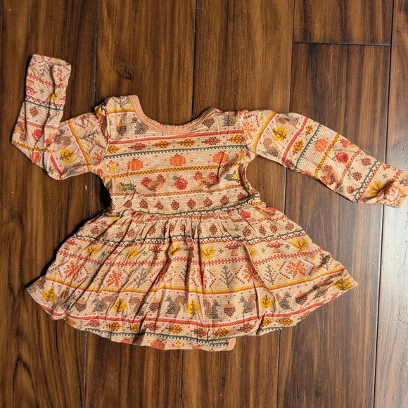 Little Sleepies Harvest Fair Isle Skater Twirl Dress, 6-12m, NWOT - Picture 4 of 4